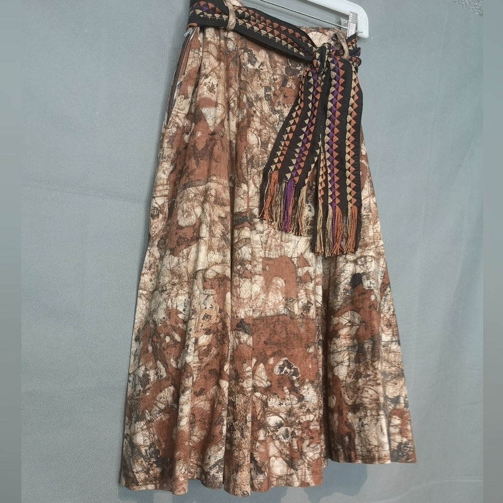 Y2K vintage abstract batik print midi length circle skirt ***HOST PICK***
